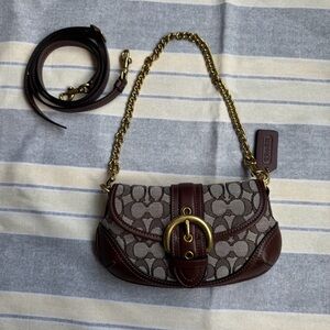 Coach Brown Soho Bag 25 in Signature Jacquard